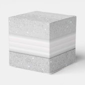 Personalisierte Elegante Silver Sparkle Cube Favor Geschenkschachtel (Rückseite)