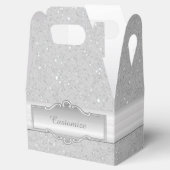 Personalisierte elegante Silver Sparkle Gable Box Geschenkschachtel (Geöffnet)