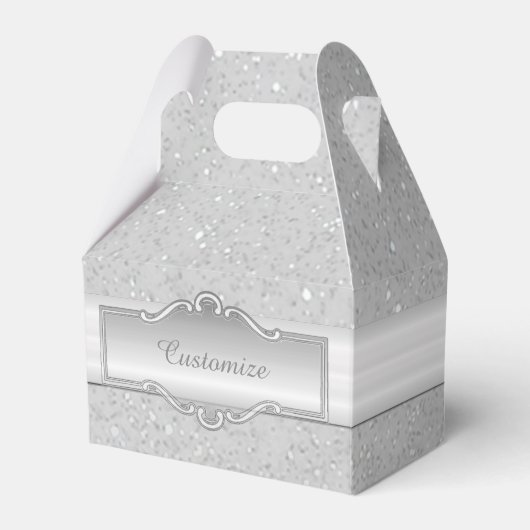 Personalisierte elegante Silver Sparkle Gable Box Geschenkschachtel (Vorderseite)