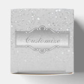 Personalisierte Elegante Silver Sparkle Herz Box Geschenkschachtel (Oben)