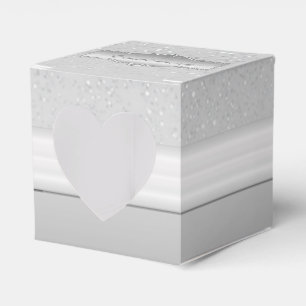 Personalisierte Elegante Silver Sparkle Herz Box Geschenkschachtel