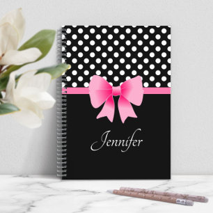 Personalisierte elegante Skript-Rosaband Notizblock
