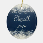 Personalisierte Elegante Spitzen und Perlen Keramik Ornament (Links)