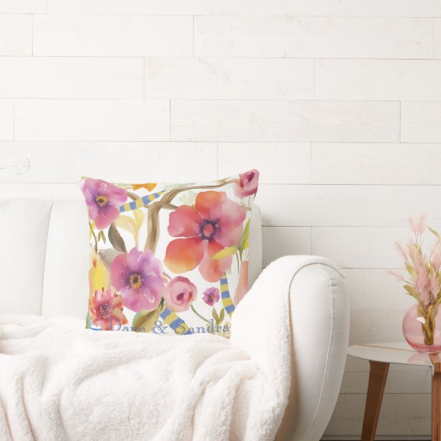 Personalisierte Elegante Spring Garden Blume Kissen (Liege)