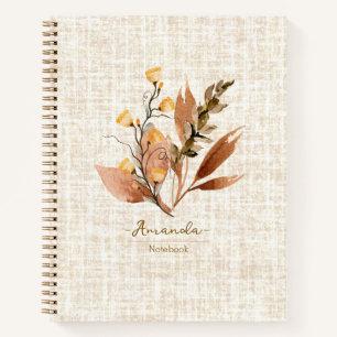Personalisierte Elegante Textur Wildblumen fallen Notizblock
