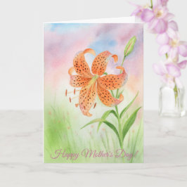 Personalisierte elegante Tigerlilie Karte