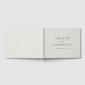 Personalisierte elegante Typografie Weißes Imitat Gästebuch (Voll)