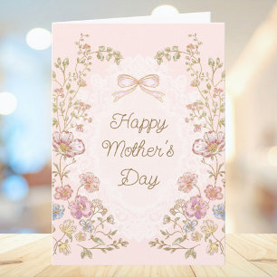Personalisierte Elegante Vintage-Blumen zum Mutter Karte