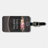Personalisierte elegante Vintage Rosen-Tafel Gepäckanhänger (Vorderseite horizontal)