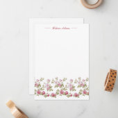 Personalisierte, elegante Vintage Rosenstraße Mitteilungskarte (Vorderseite/Rückseite Beispiel)