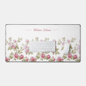 Personalisierte, elegante Vintage Rosenstraße Schreibtischunterlage (Tastatur & Maus)