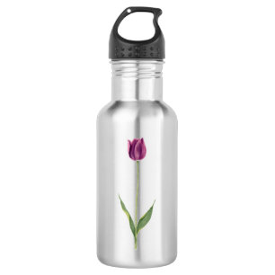 Personalisierte elegante violette Tulpe Edelstahlflasche