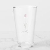 Personalisierte elegante violette Tulpe Glas (Rückseite)