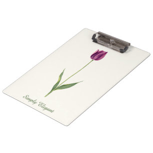 Personalisierte elegante violette Tulpe Klemmbrett