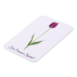Personalisierte elegante violette Tulpe Magnet