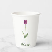 Personalisierte elegante violette Tulpe Pappbecher (Vorderseite)