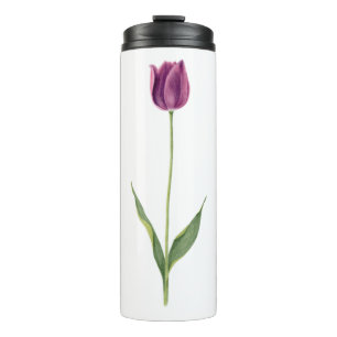 Personalisierte elegante violette Tulpe Thermosbecher