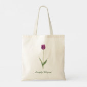 Personalisierte elegante violette Tulpe Tragetasche (Rückseite)