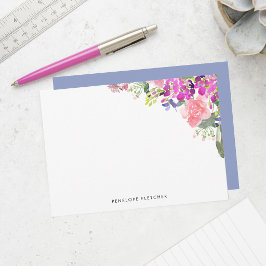 Personalisierte elegante Wasserfarbe-Floral  Mitteilungskarte