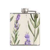 Personalisierte Elegante Wasserfarbe Lavendel Flachmann (Rückseite)