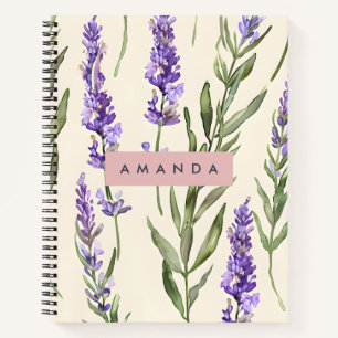 Personalisierte Elegante Wasserfarbe Lavendel Notizblock