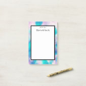 Personalisierte elegante Wasserfarben Postit Notes Post-it Klebezettel (Auf Schreibtisch)