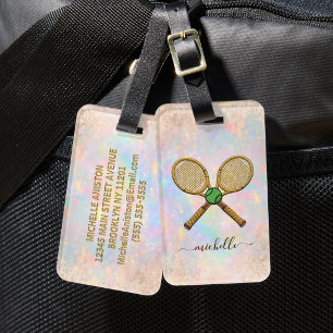 Personalisierte elegante weiche Opal-Tennisball-Sc Gepäckanhänger