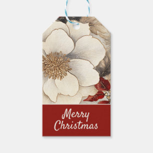 Personalisierte Elegante Weihnachten Blumen Rot & Geschenkanhänger