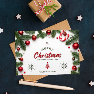 Personalisierte Elegante Weihnachtskarte Feiertagskarte
