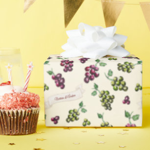 Personalisierte Elegante Weintrauben Einzigartiges Geschenkpapier