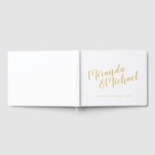 Personalisierte, elegante Weiß- und Goldhochzeit Gästebuch (Voll)