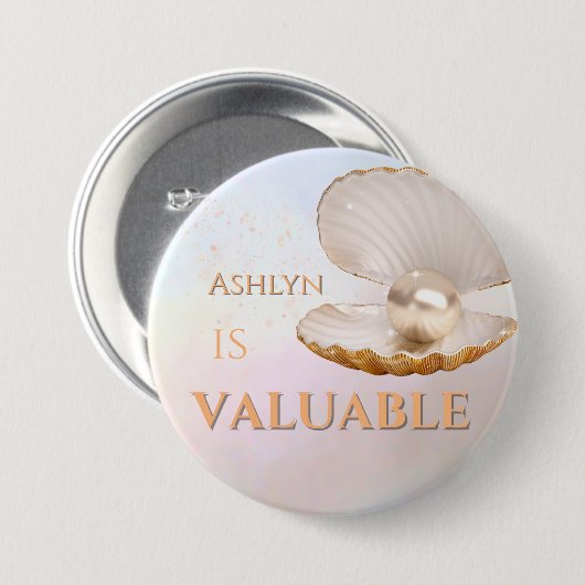 Personalisierte Elegante, wertvolle Pearl Affirmat Button (Vorne & Hinten)