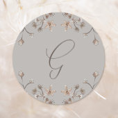 Personalisierte elegante Wildblume Hochzeitsumgebu Runder Aufkleber
