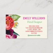 Personalisierte Elegante Wildblume Visitenkarte (Rückseite)