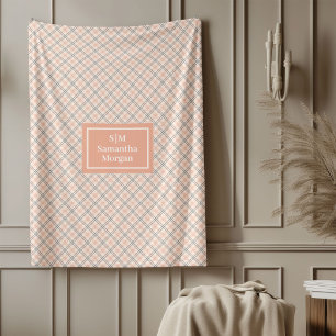 Personalisierte elegante Wurfdecke Koralle Grau Ko Fleecedecke