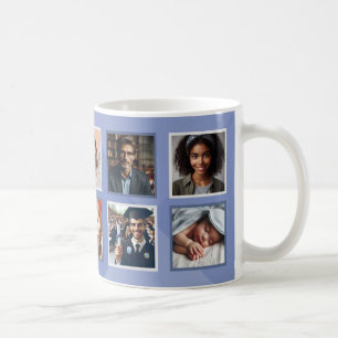 Personalisierte Elegante zehn Fotos Collage Blue G Kaffeetasse