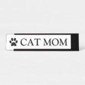 Personalisierte Eleganz: Cat-Mama Schreibtischnamensplakette (Vorderseite )