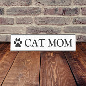 Personalisierte Eleganz: Cat-Mama Schreibtischnamensplakette