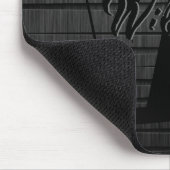 Personalisierte Eleganz: Dunkle graue Holztextur Mousepad (Ecke)