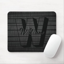 Personalisierte Eleganz: Dunkle graue Holztextur Mousepad