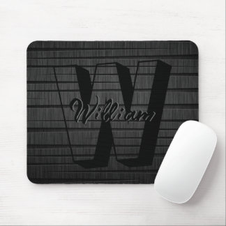 Personalisierte Eleganz: Dunkle graue Holztextur Mousepad