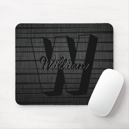 Personalisierte Eleganz: Dunkle graue Holztextur Mousepad (Mit Mouse)