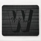 Personalisierte Eleganz: Dunkle graue Holztextur Mousepad (Vorne)