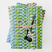 Personalisierte elektrische Gitarre Moderner Name  Geschenkpapier Set (Beispiel)