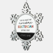 Personalisierte Elektrogeräte Schneeflocken Zinn-Ornament (Rechts)