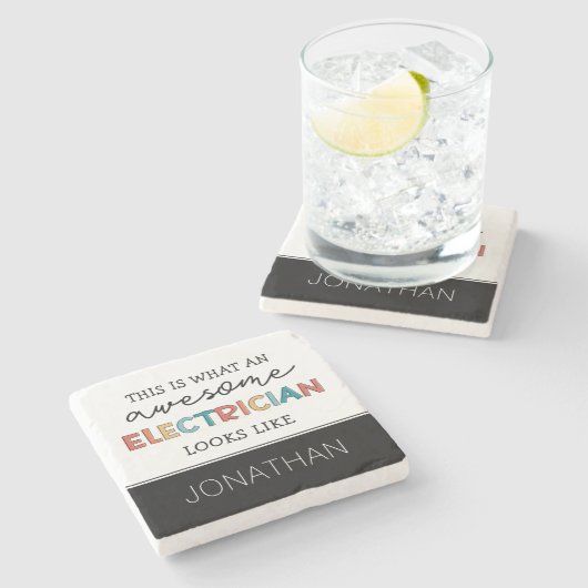 Personalisierte Elektrogeräte Steinuntersetzer (Seitenansicht)