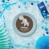 Personalisierte Elephant Baby Duschpapier-Teller Pappteller (Party)