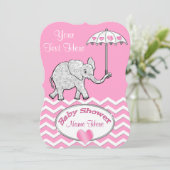 Personalisierte Elephant Baby Shower Einladungen (Stehend Vorderseite)