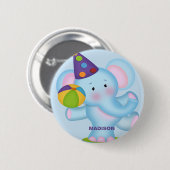 Personalisierte Elephant Birthday Button (Vorne & Hinten)