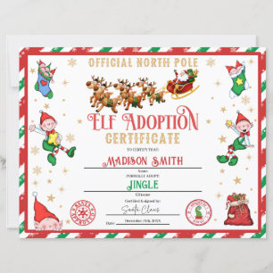 Personalisierte Elf-Adoptionsurkunde